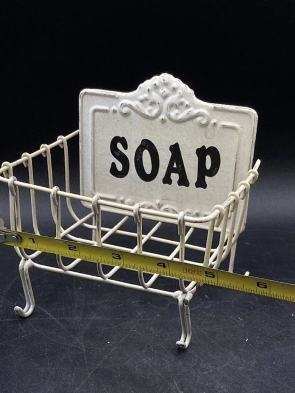 Soap Metal Wall Hanging Rack Dish Shabby Chic Farmhouse - Picture 6 of 11